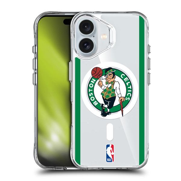 NBA Boston Celtics Logo Black Green Design Text SHOCKPROOF BUMPER CASE COMPATIBLE WITH Apple iPhone 16 & MAGSAFE