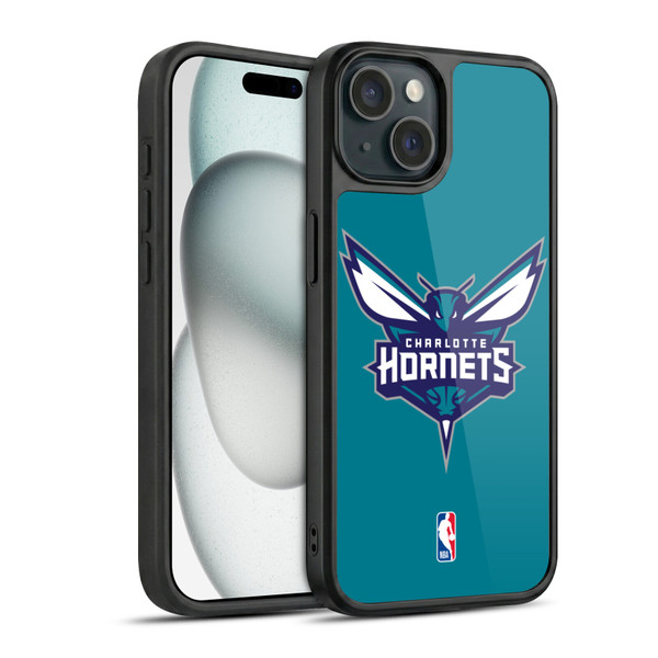 NBA Charlotte Hornets Logo Teal Gel Armour Case For Apple iPhone 15