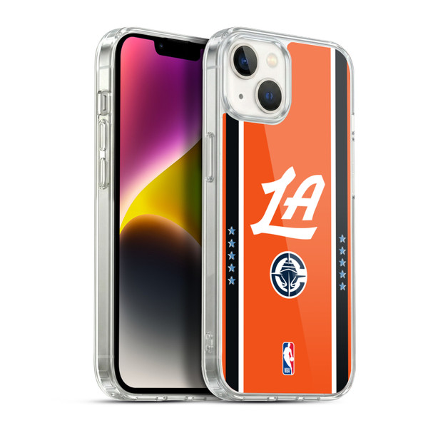 NBA Los Angeles Clippers Logo Orange Design Soft Gel Case for Apple iPhone 14 Plus & MagSafe