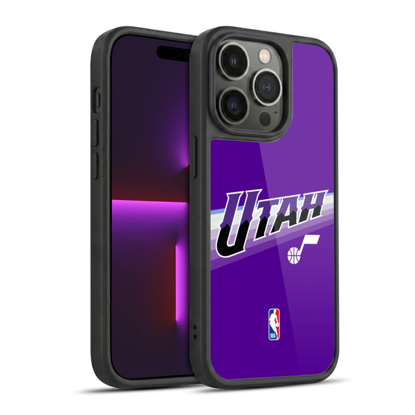 NBA Utah Jazz Logo Purple Design Gel Armour Case For Apple iPhone 14 Pro