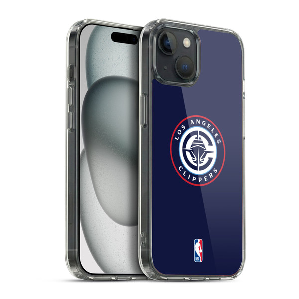 NBA Los Angeles Clippers Logo Navy Soft Gel Case for Apple iPhone 15 Plus & MagSafe