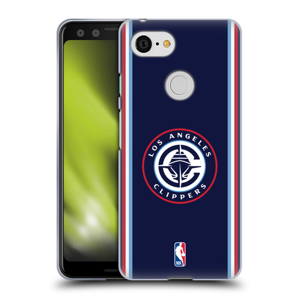 NBA Los Angeles Clippers Logo Navy Design Soft Gel Case for Google Pixel 3