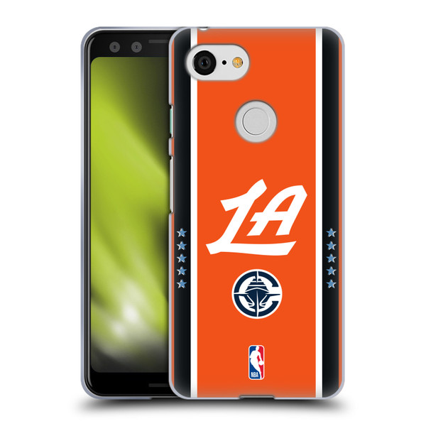 NBA Los Angeles Clippers Logo Orange Design Soft Gel Case for Google Pixel 3