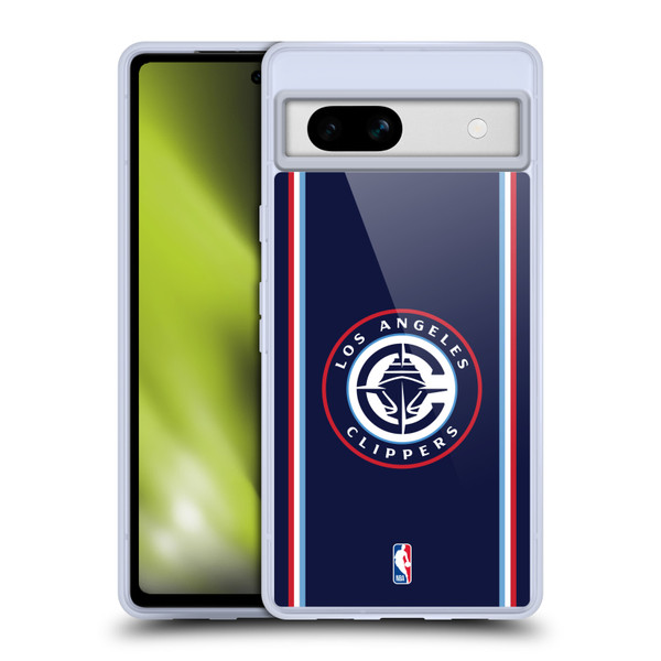 NBA Los Angeles Clippers Logo Navy Design Soft Gel Case for Google Pixel 7a