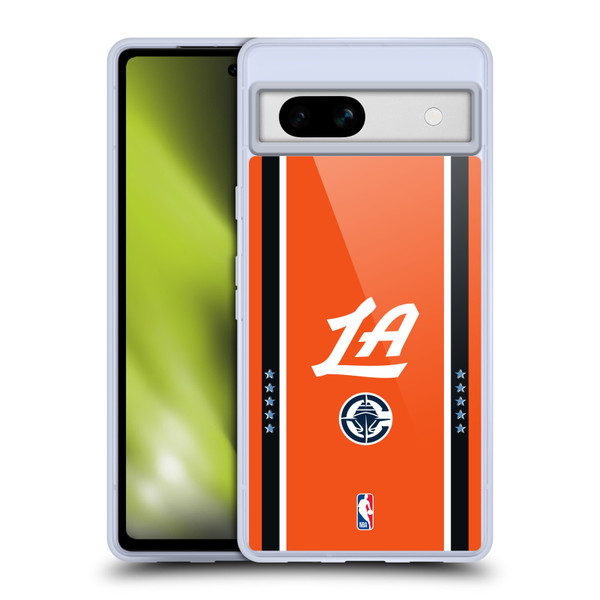 NBA Los Angeles Clippers Logo Orange Design Soft Gel Case for Google Pixel 7a