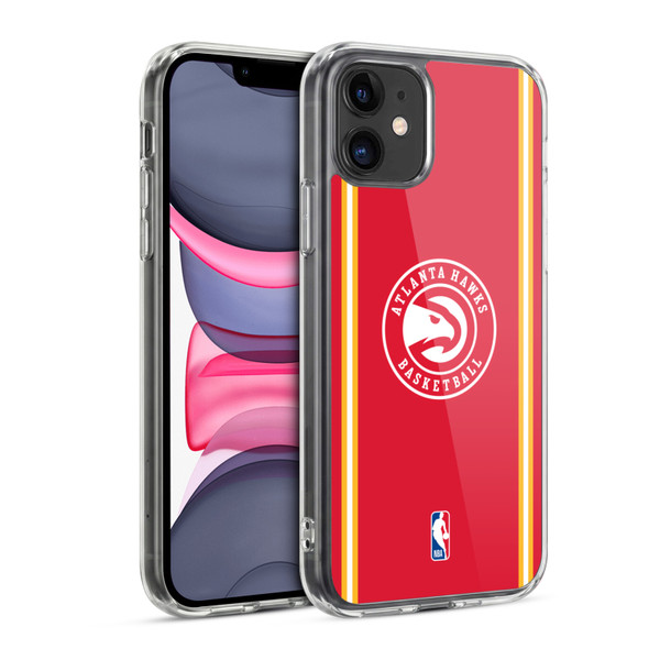 NBA Atlanta Hawks Logo Red Design Soft Gel Case for Apple iPhone 11