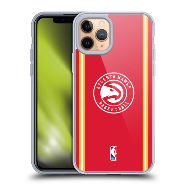 NBA Atlanta Hawks Logo Red Design Soft Gel Case for Apple iPhone 11 Pro & MagSafe