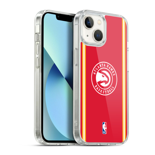 NBA Atlanta Hawks Logo Red Design Soft Gel Case for Apple iPhone 13
