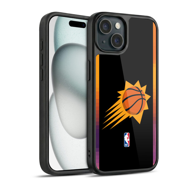 NBA Phoenix Suns Logo Black Design Gel Armour Case For Apple iPhone 15