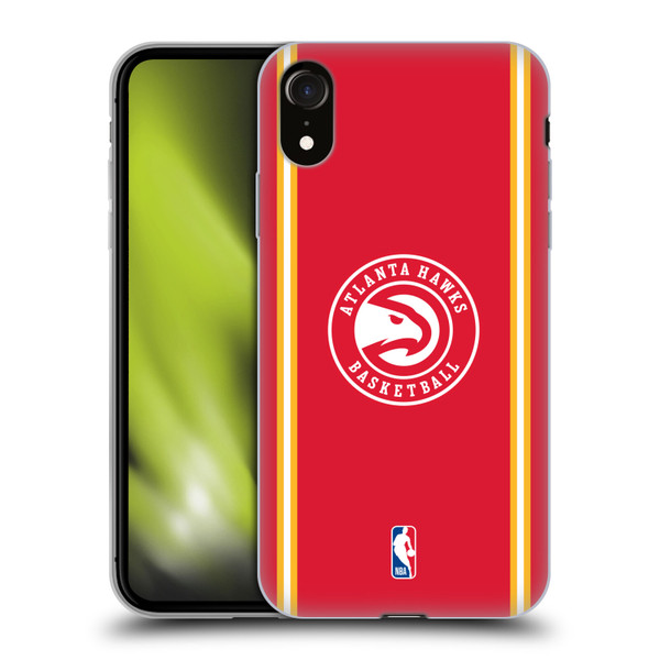 NBA Atlanta Hawks Logo Red Design Soft Gel Case for Apple iPhone XR