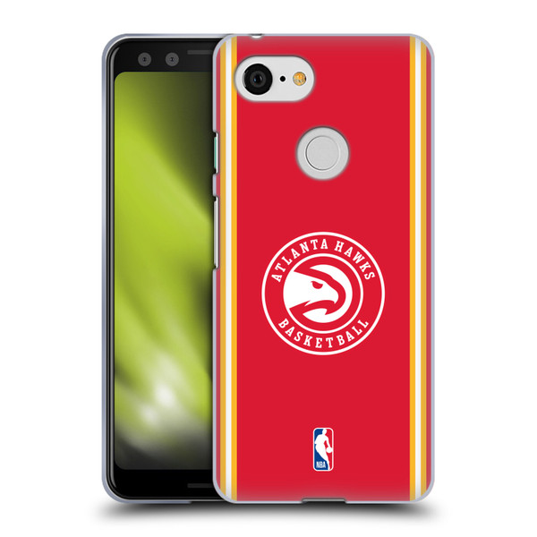 NBA Atlanta Hawks Logo Red Design Soft Gel Case for Google Pixel 3