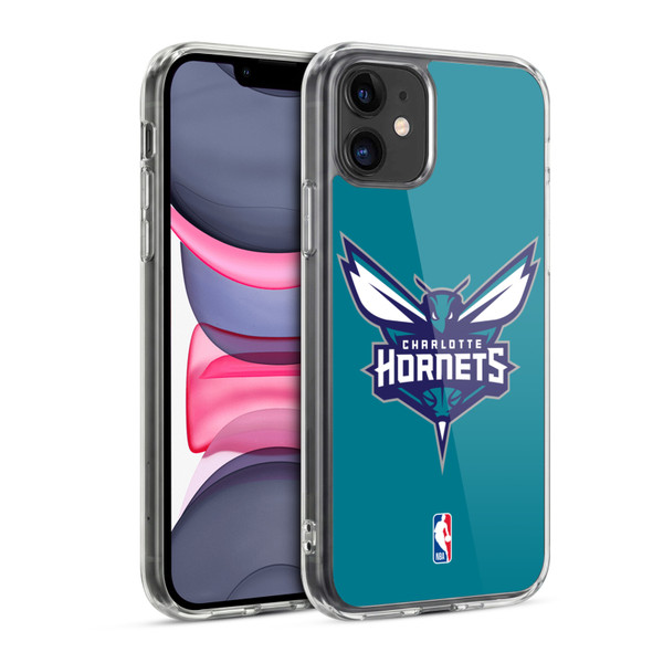 NBA Charlotte Hornets Logo Teal Soft Gel Case for Apple iPhone 11