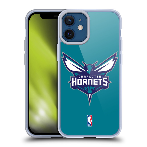 NBA Charlotte Hornets Logo Teal Soft Gel Case for Apple iPhone 12 Mini & MagSafe
