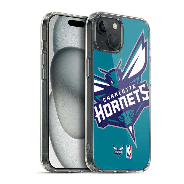 NBA Charlotte Hornets Logo Oversized Soft Gel Case for Apple iPhone 15 Plus & MagSafe