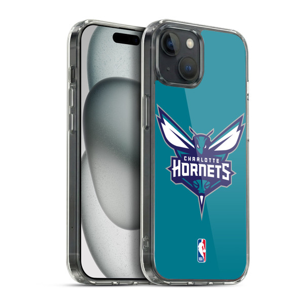 NBA Charlotte Hornets Logo Teal Soft Gel Case for Apple iPhone 15 Plus & MagSafe