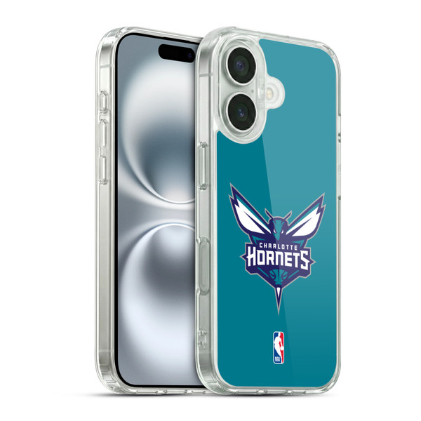 NBA Charlotte Hornets Logo Teal Soft Gel Case for Apple iPhone 16 & MagSafe