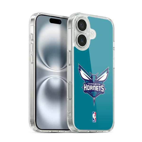 NBA Charlotte Hornets Logo Teal Soft Gel Case for Apple iPhone 16 & MagSafe