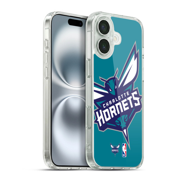 NBA Charlotte Hornets Logo Oversized Soft Gel Case for Apple iPhone 16 Plus & MagSafe