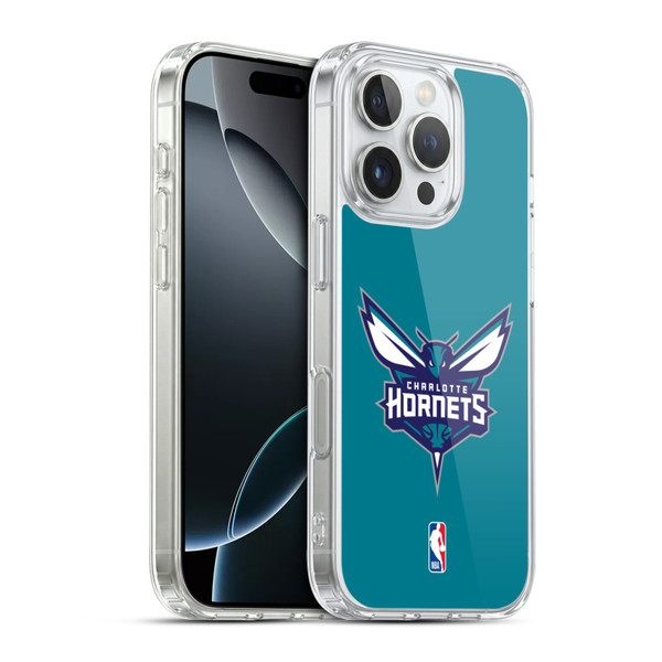 NBA Charlotte Hornets Logo Teal Soft Gel Case for Apple iPhone 16 Pro & MagSafe