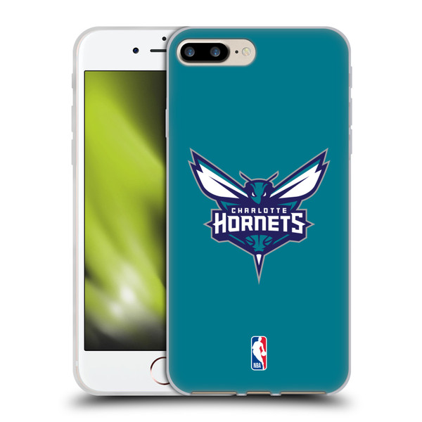 NBA Charlotte Hornets Logo Teal Soft Gel Case for Apple iPhone 7 Plus / iPhone 8 Plus & MagSafe
