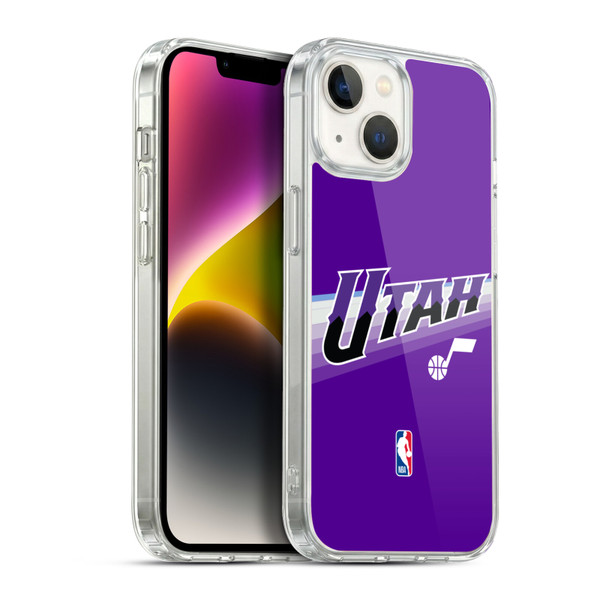 NBA Utah Jazz Logo Purple Design Soft Gel Case for Apple iPhone 14