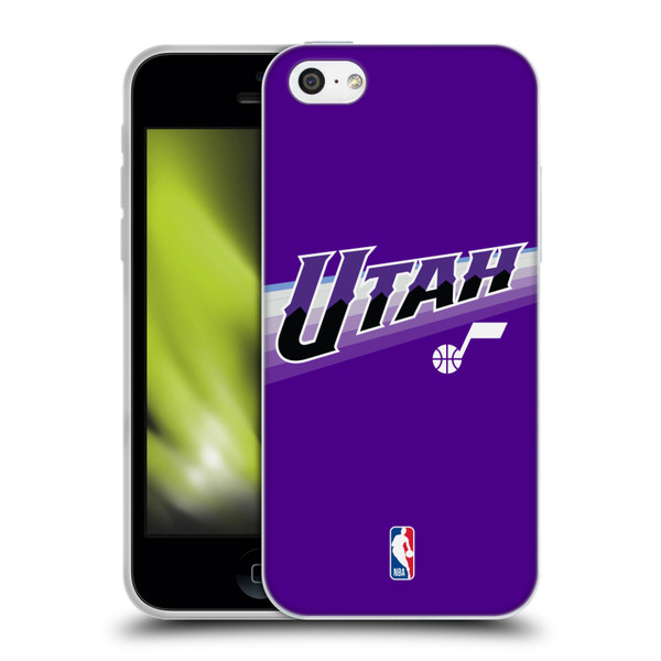 NBA Utah Jazz Logo Purple Design Soft Gel Case for Apple iPhone 5c