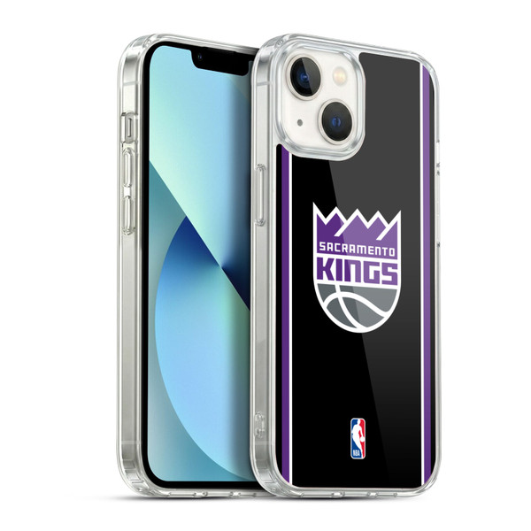 NBA Sacramento Kings Logo Black Design Soft Gel Case for Apple iPhone 13