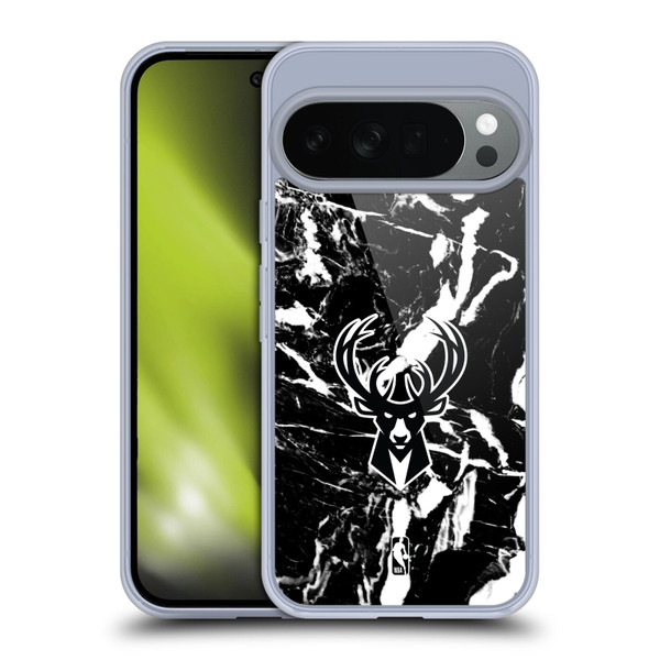 NBA Milwaukee Bucks Black Marble Soft Gel Case for Google Pixel 10