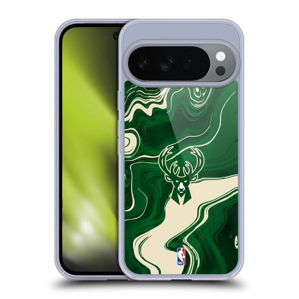 NBA Milwaukee Bucks Marble Agates Soft Gel Case for Google Pixel 10