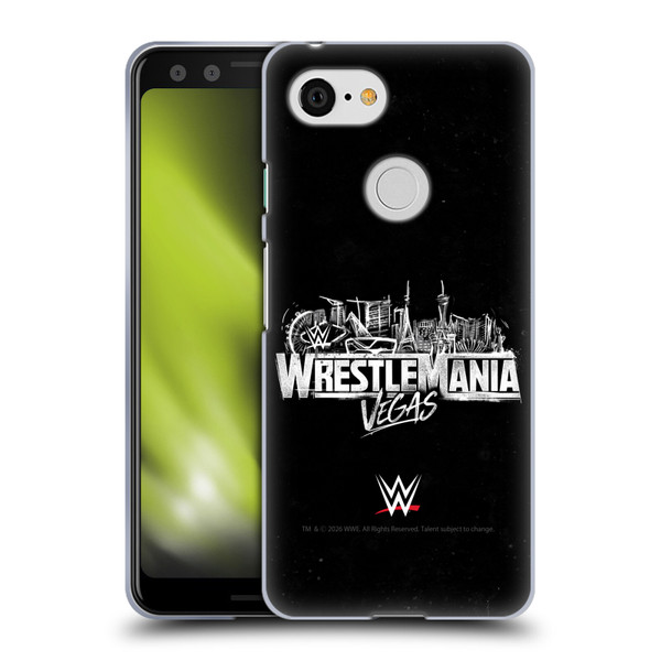 WWE Wrestlemania 42 Key Art Logo Soft Gel Case for Google Pixel 3