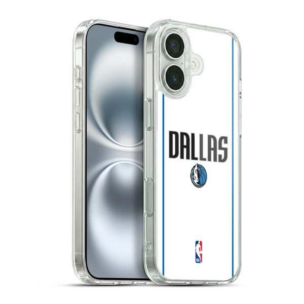 NBA Dallas Mavericks Logo White Design Soft Gel Case for Apple iPhone 16 Plus & MagSafe