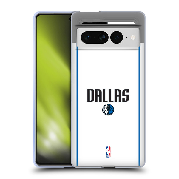 NBA Dallas Mavericks Logo White Design Soft Gel Case for Google Pixel 7 Pro
