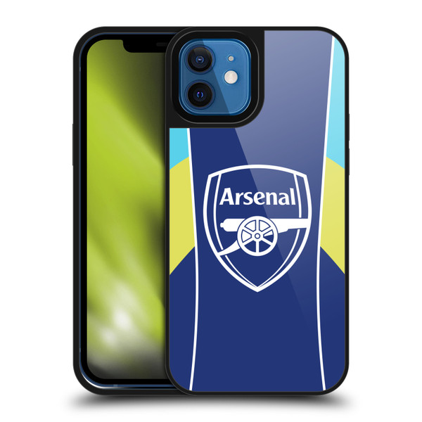 Arsenal FC Training Patterns Blue Yellow Gel Armour Case For Apple iPhone 12 / iPhone 12 Pro