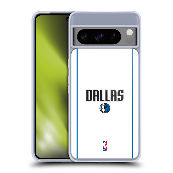 NBA Dallas Mavericks Logo White Design Soft Gel Case for Google Pixel 8 Pro
