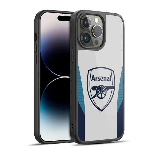 Arsenal FC Training Patterns Grey Gel Armour Case For Apple iPhone 14 Pro Max