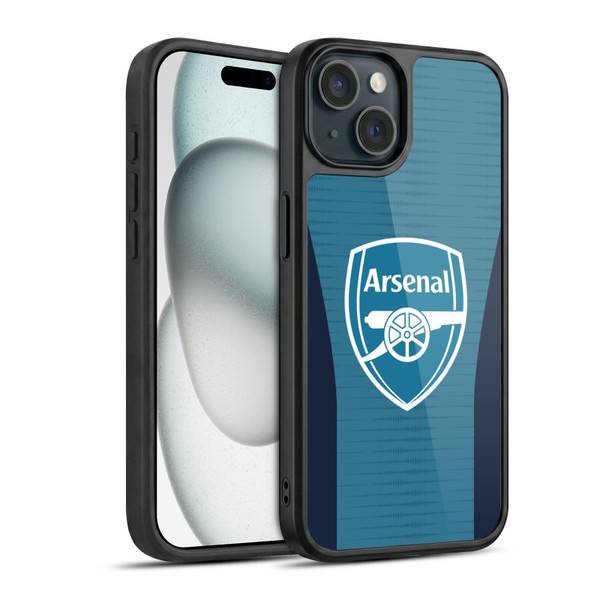 Arsenal FC Training Patterns Blue Gel Armour Case For Apple iPhone 15