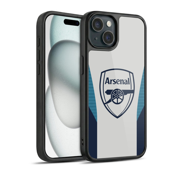 Arsenal FC Training Patterns Grey Gel Armour Case For Apple iPhone 15