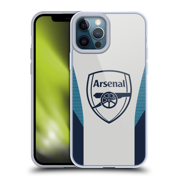 Arsenal FC Training Patterns Grey Soft Gel Case for Apple iPhone 12 Pro Max & MagSafe