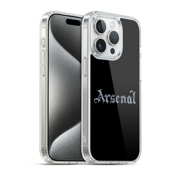 Arsenal FC Training Patterns Black Soft Gel Case for Apple iPhone 15 Pro & MagSafe