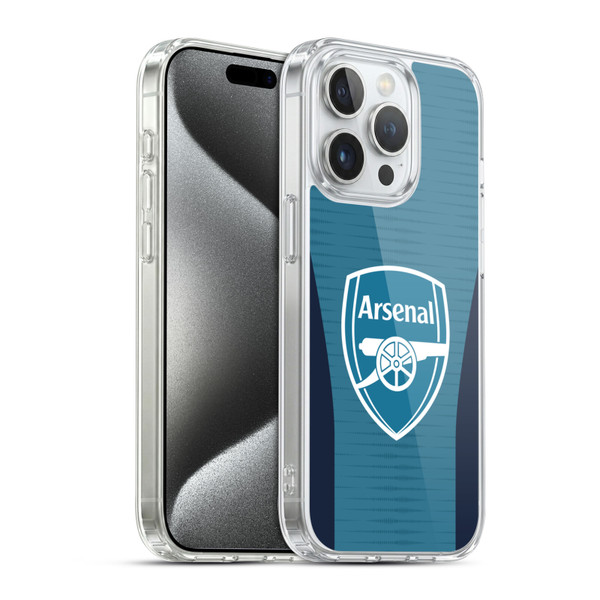 Arsenal FC Training Patterns Blue Soft Gel Case for Apple iPhone 15 Pro & MagSafe