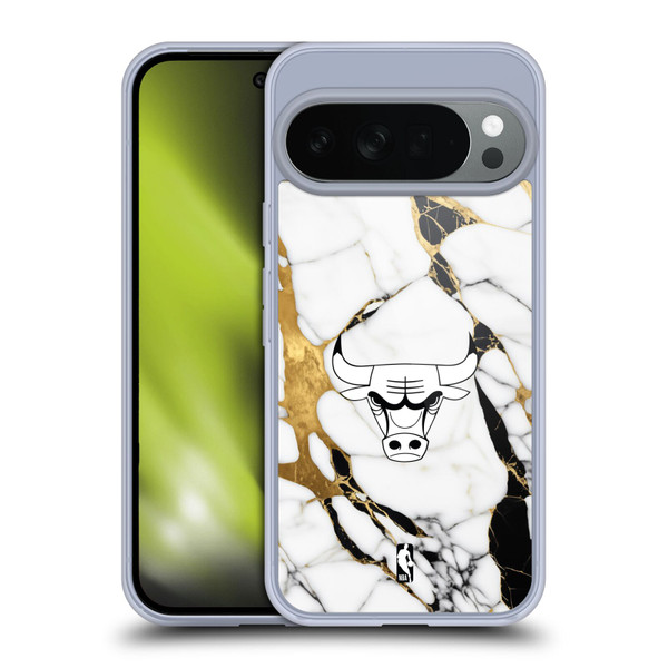 NBA Chicago Bulls White Marble Soft Gel Case for Google Pixel 10