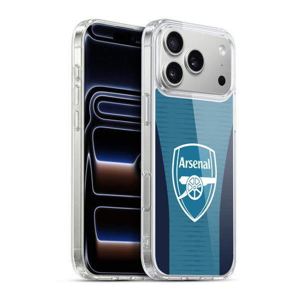 Arsenal FC Training Patterns Blue Soft Gel Case for Apple iPhone 17 Pro Max