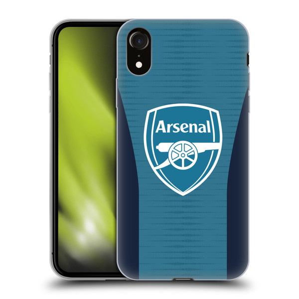 Arsenal FC Training Patterns Blue Soft Gel Case for Apple iPhone XR