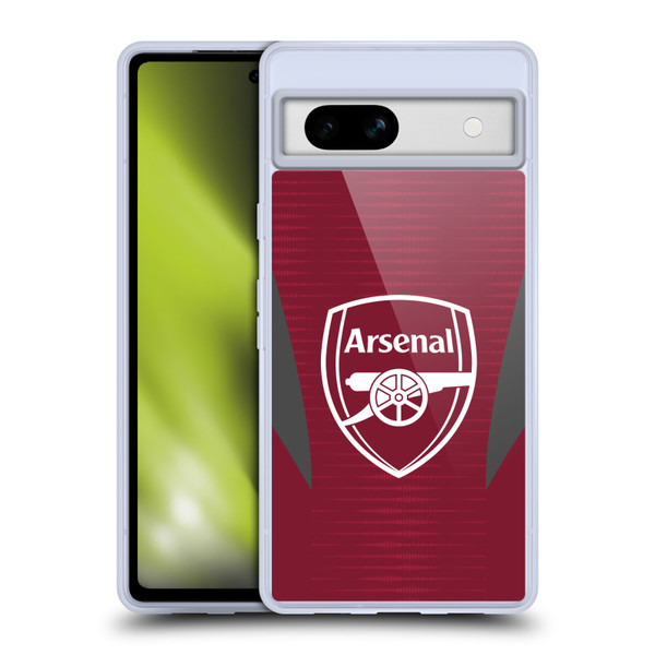 Arsenal FC Training Patterns Burgundy Soft Gel Case for Google Pixel 7a