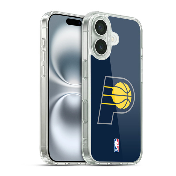 NBA Indiana Pacers Logo Navy Blue Soft Gel Case for Apple iPhone 16 & MagSafe