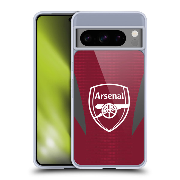 Arsenal FC Training Patterns Burgundy Soft Gel Case for Google Pixel 8 Pro