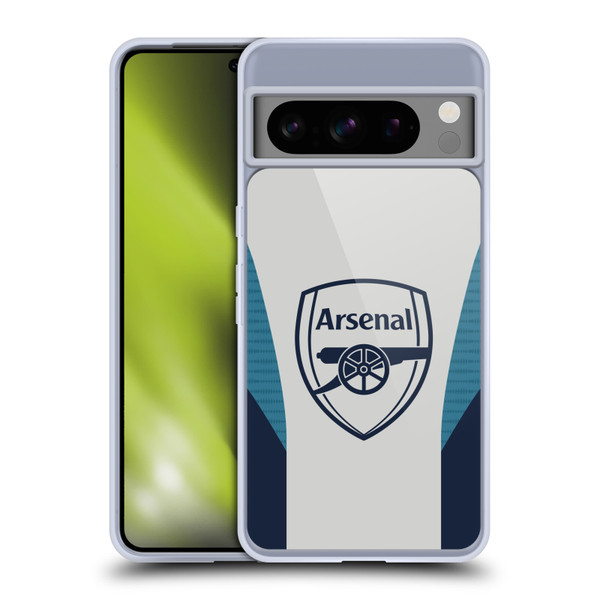 Arsenal FC Training Patterns Grey Soft Gel Case for Google Pixel 8 Pro