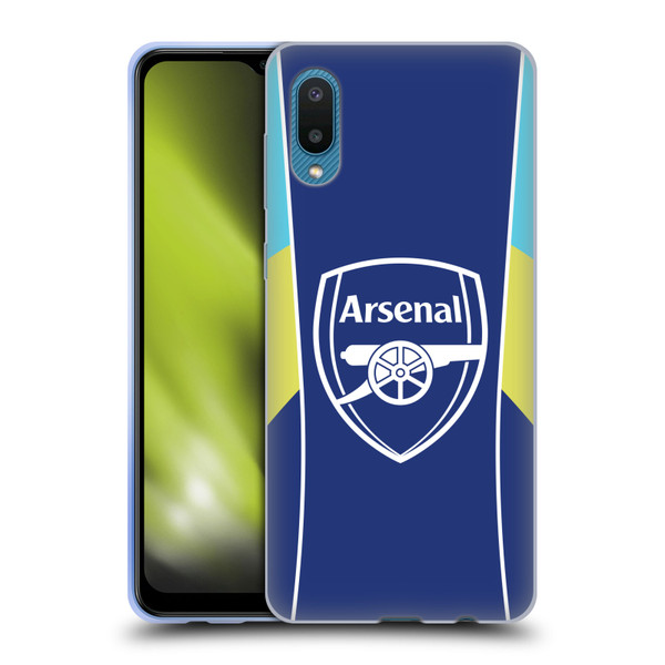 Arsenal FC Training Patterns Blue Yellow Soft Gel Case for Samsung Galaxy A02/M02 (2021)