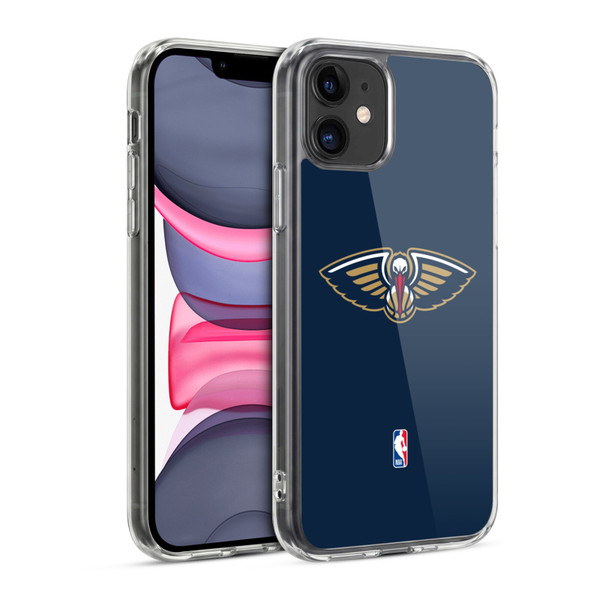 NBA New Orleans Pelicans Logo Navy Blue Soft Gel Case for Apple iPhone 11