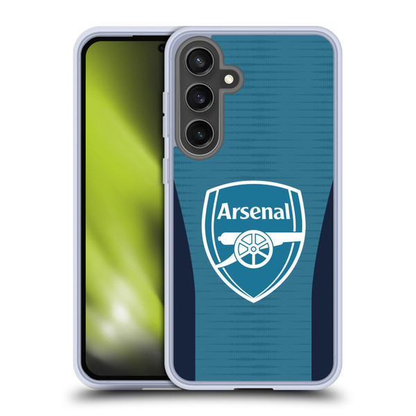 Arsenal FC Training Patterns Blue Soft Gel Case for Samsung Galaxy S24 FE & MagSafe